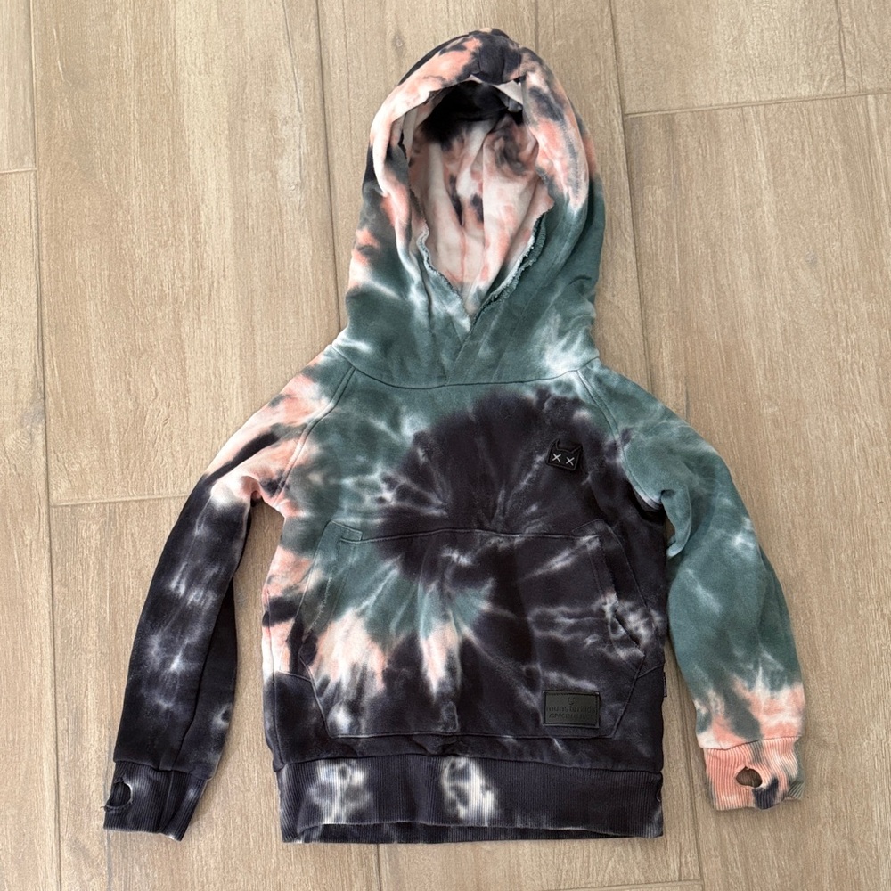 Munster Tie-Dye Kids Hoodie - Black, Green, Pink